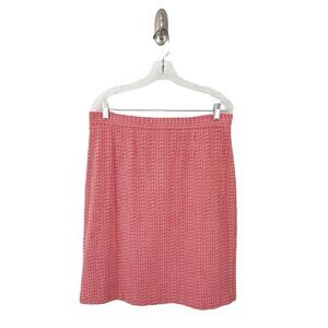 Studio Liz Claiborne Vintage Coral Orange Boucle Tweed Pencil Skirt Size 14